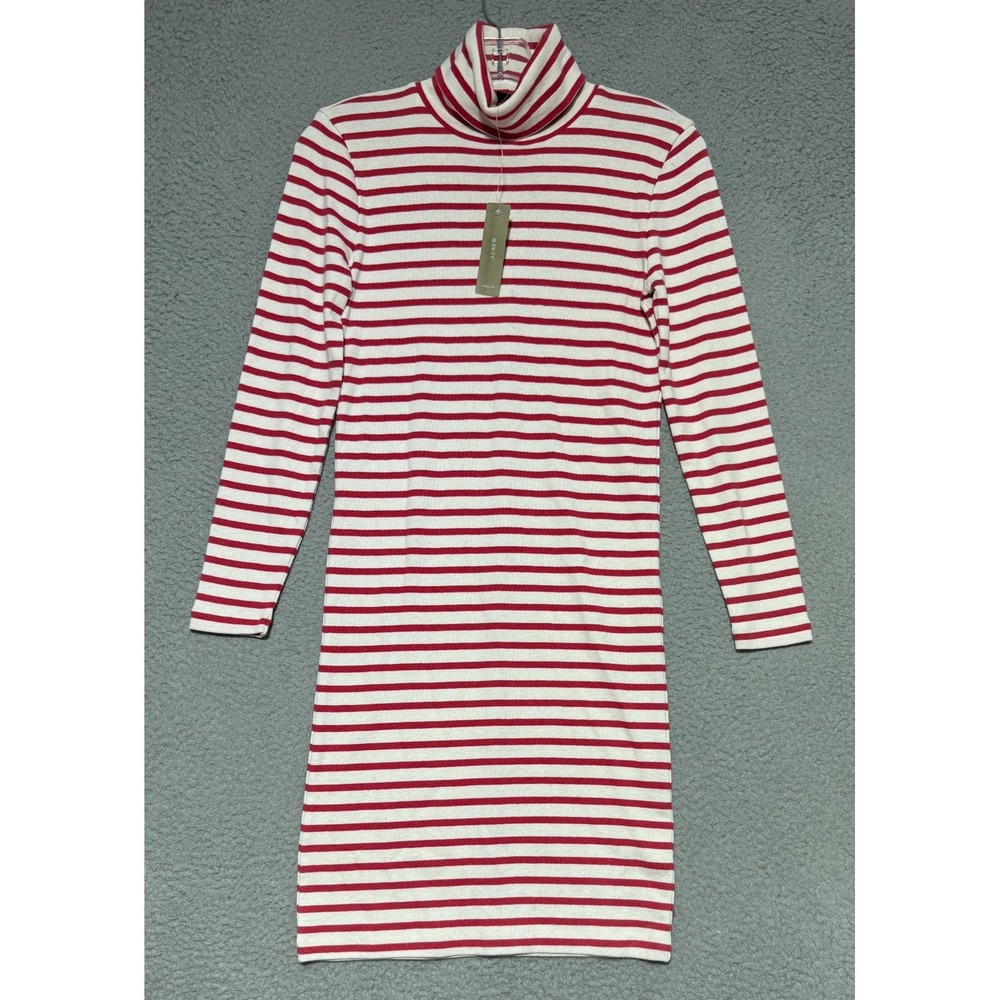 NEW J Crew Striped turtleneck dress Womens Petite Small 100% Cotton